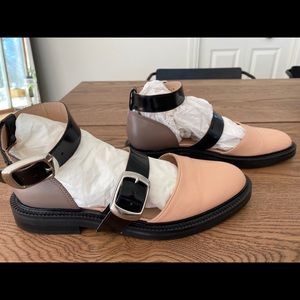 New Inch 2 Leather Buckle Flats Blush & Lavender
